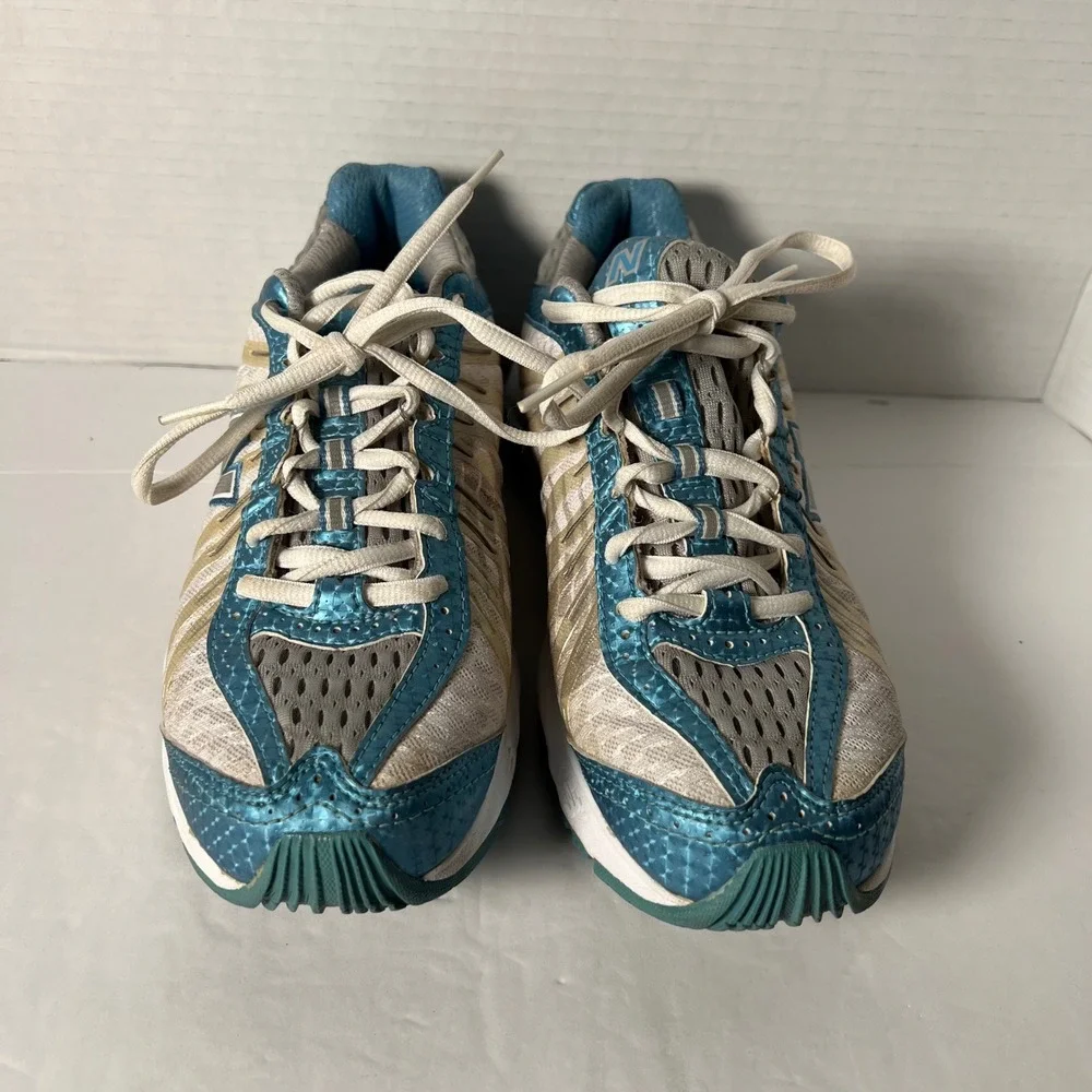 RARE New Balance WR1001BL Womens 8.5‎ B Running Shoes Silver Metallic Blue VTG